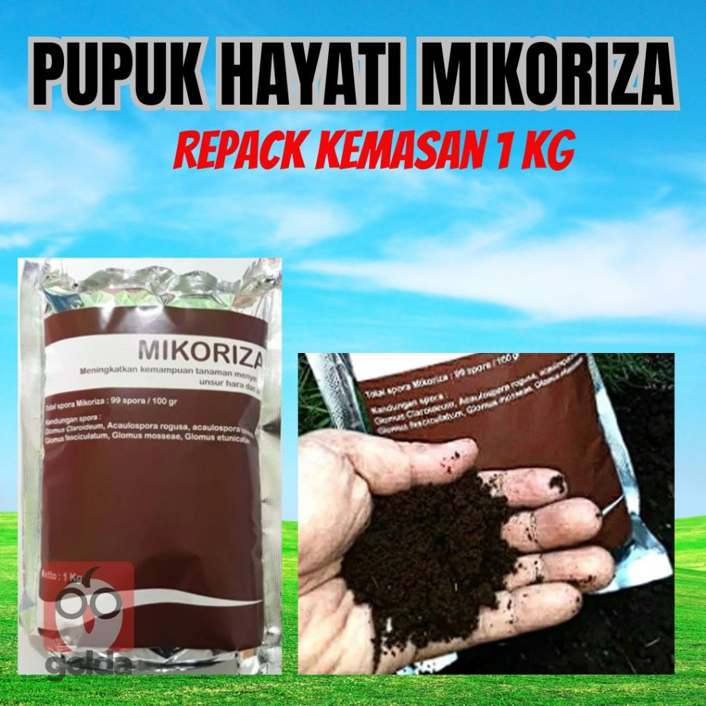 Pupuk Hayati Spora Jamur Mikoriza Untuk Akar Cepat Tumbuh 1 Kg | Pupuk Hayati Mikoriza 500gr |    Sh