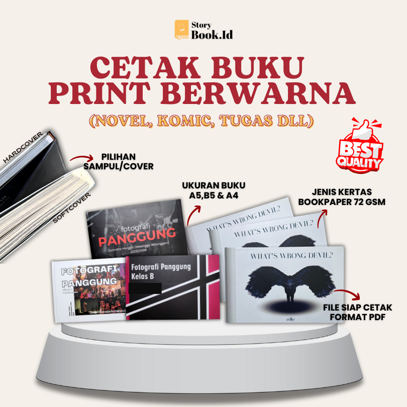 

CETAK BUKU BOOKPAPER PRINT BERWARNA NOVEL KOMIC TUGAS MAJALAH UKURAN A5 B5 A4 HARDCOVER SOFTCOVER