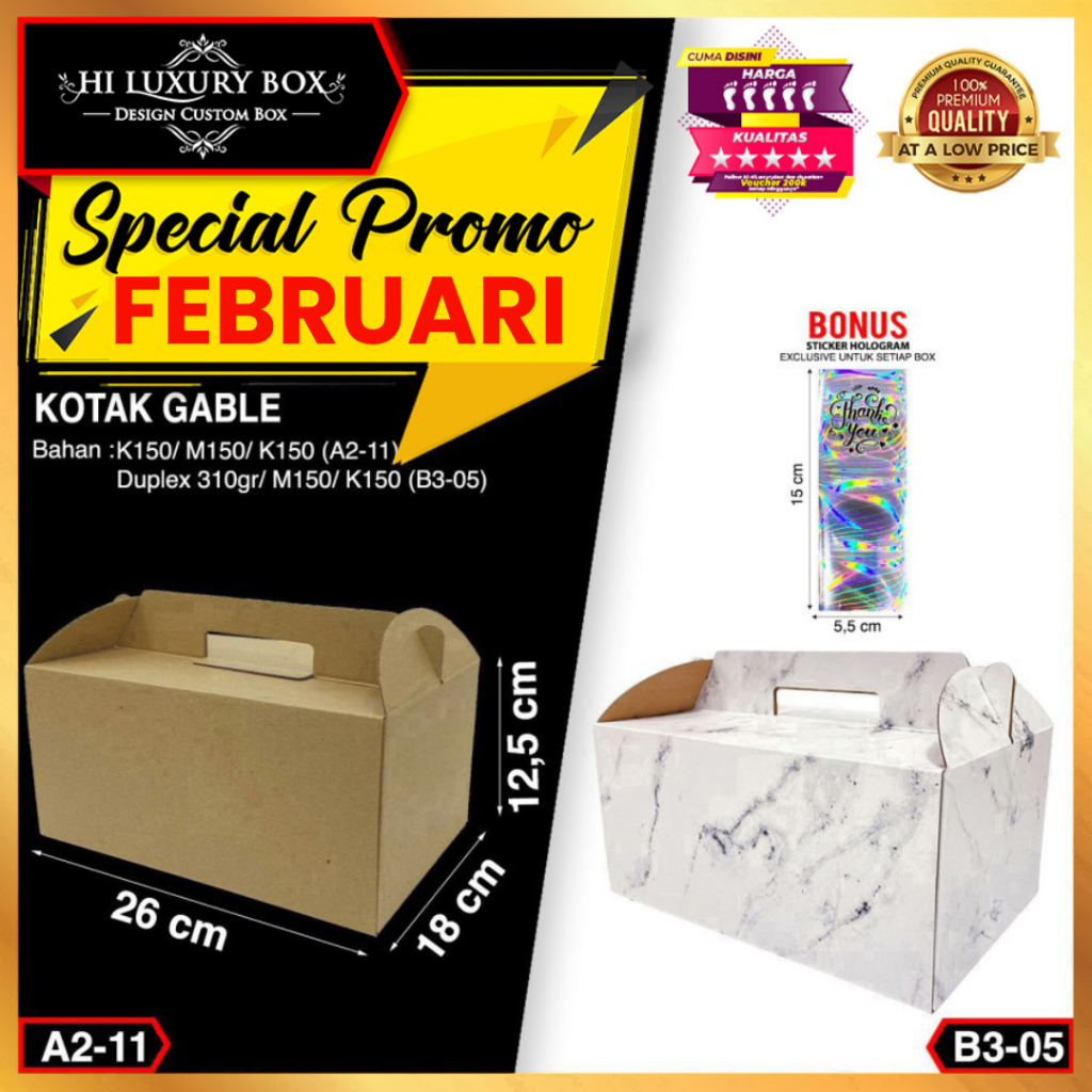 

Kotak Serbaguna | Gable Box | Kotak Kardus | Kraft | Murah 26x18x12.5