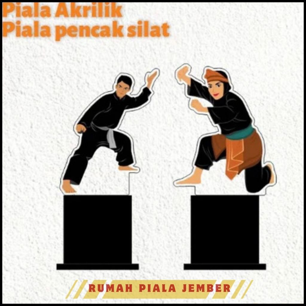 Piala Pencak Silat Plakat Silat Akrilik Custom Piala Bela Diri