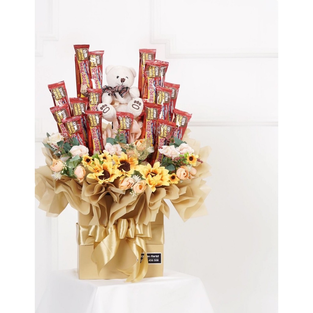 

Bunga Box Artificial "Coklat Beng-beng" Free Boneka