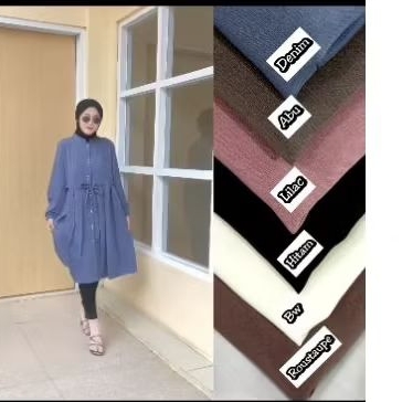 TUNIK SERUT TALI KIRI KANAN PINGGANG & REMPEL