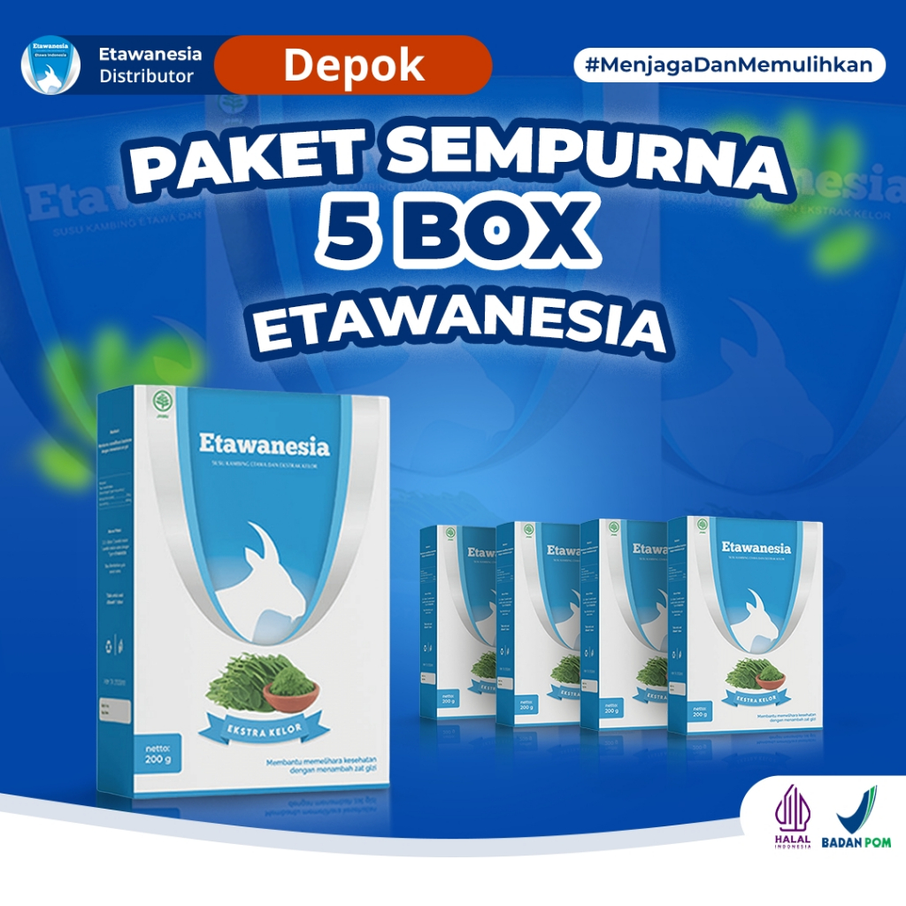 

PAKET 5 BOX ETAWANESIA ETAWA BIRU Susu Kambing Etawa + kelor Atasi Masalah Sesak Nafas Asma Menambah Zat Gizi