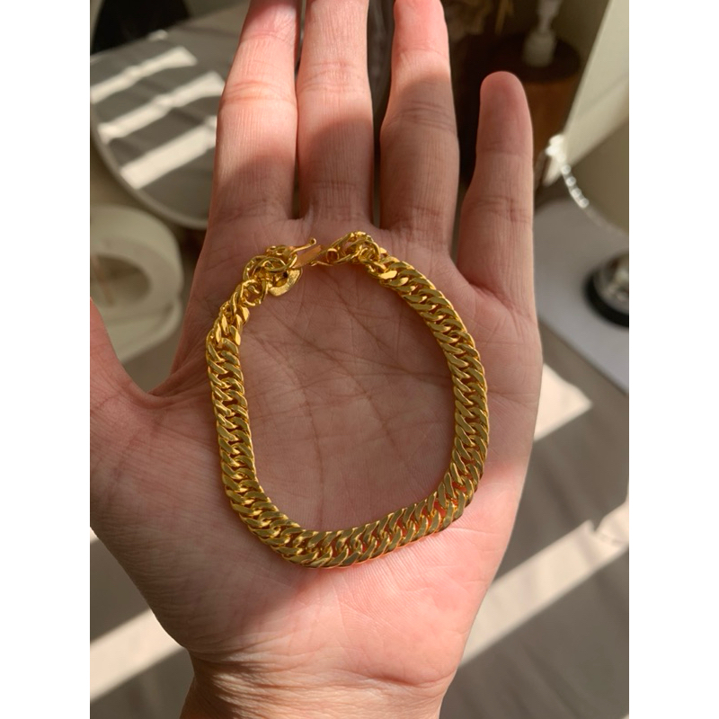 Gelang Model Lipan Sedang Lapis Emas 24k