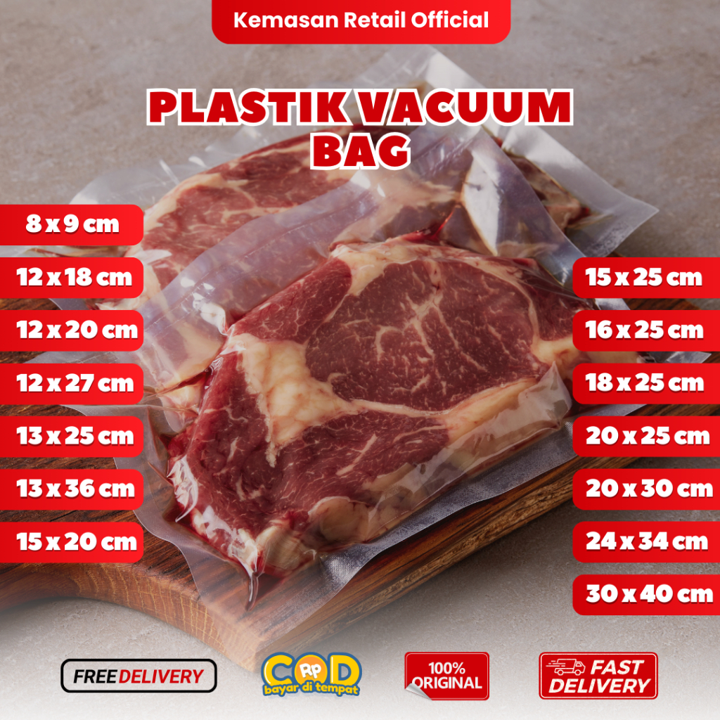 Kantong Plastik Vacuum Bag Nylon - Kantong Plastik Makanan - Vacuum Bag Makanan
