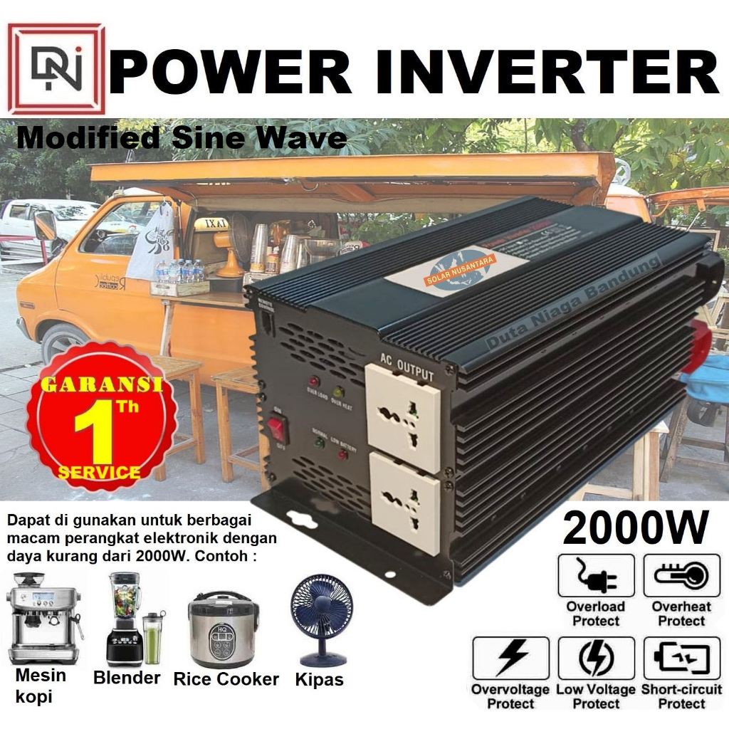 Power Inverter 2000 Watt 24Vdc to 220V inverter modified sine wave  Inverter 2000Watt