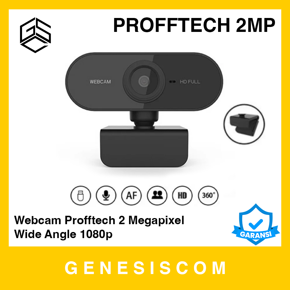 Webcam PROFFTECH 2MP 1080p Full HD Wide Angle Mic - 2 Megapixel Kamera Camera Web Cam External Ekste