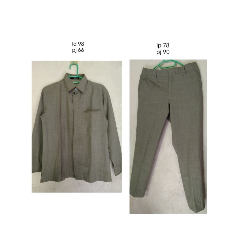 preloved set pakaian pria seragam kerja pria seragam kantor kemeja pria premium setelan formal pria 