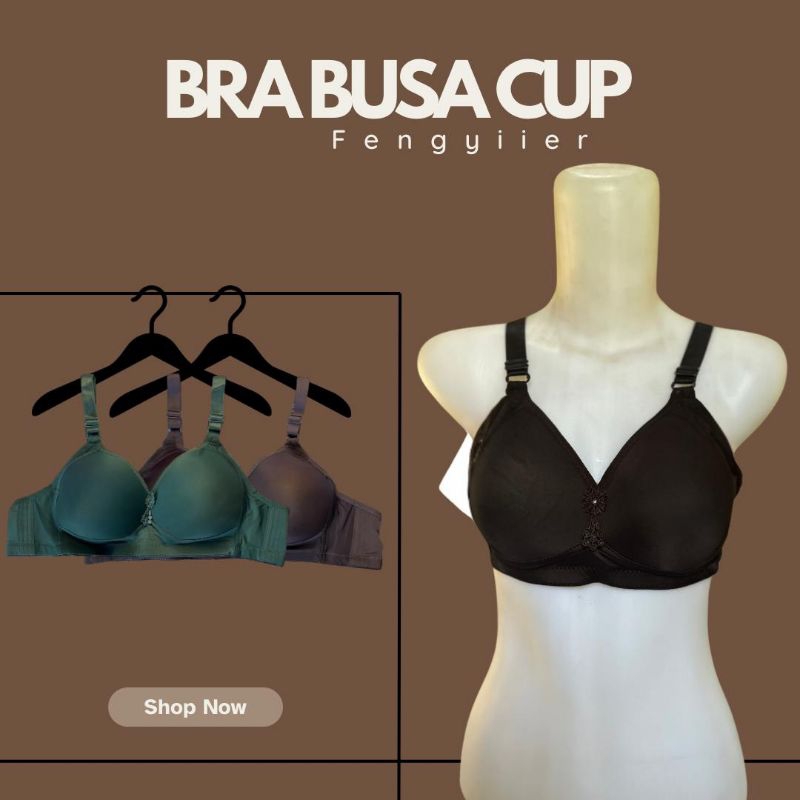3 Pcs Bra Bh Fengyier Cup C Bh Wanita Busa Cup Polos Tanpa Kawat Bh Jumbo
