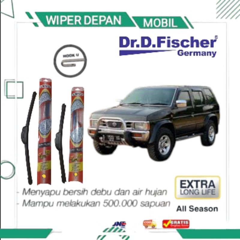 WIPER FRAMELESS KACA DEPAN MOBIL NISSAN TERANO Dr.D.Fischer 20" 20"