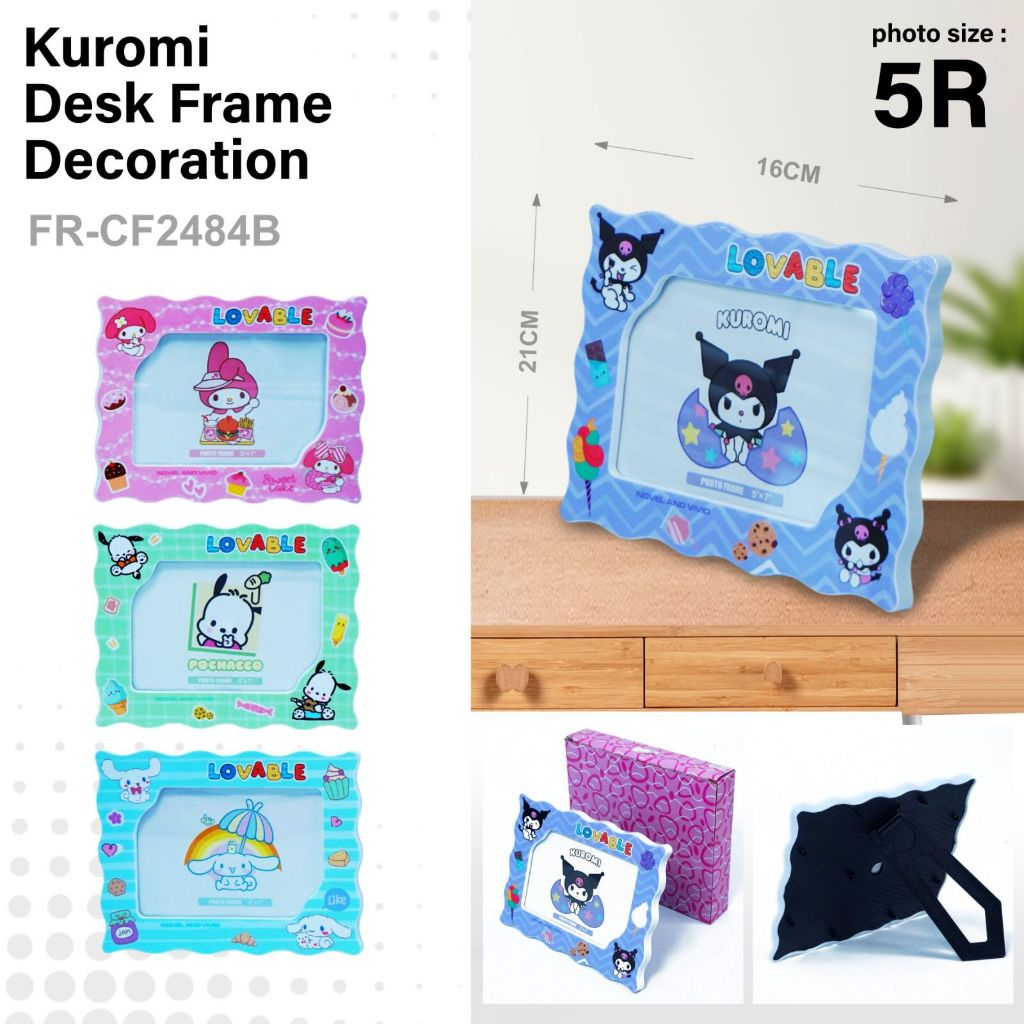 FRAME FOTO/BINGKAI FOTO/FIGURA KARAKTER SANRIO KUROMI MY MELODY 5R