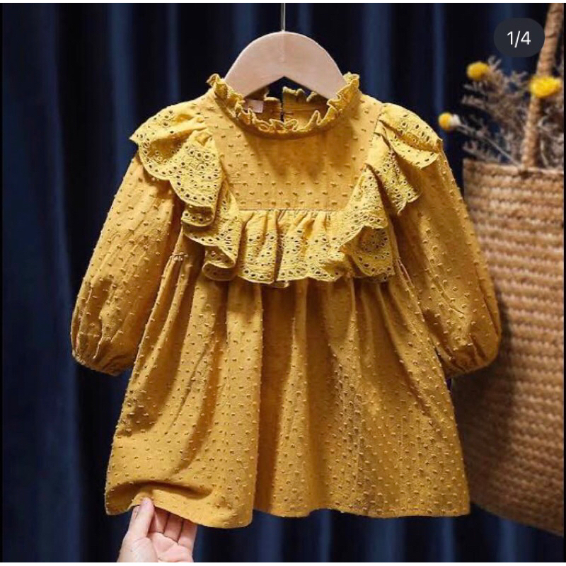 dress anak katun rubiah sz 3-4y