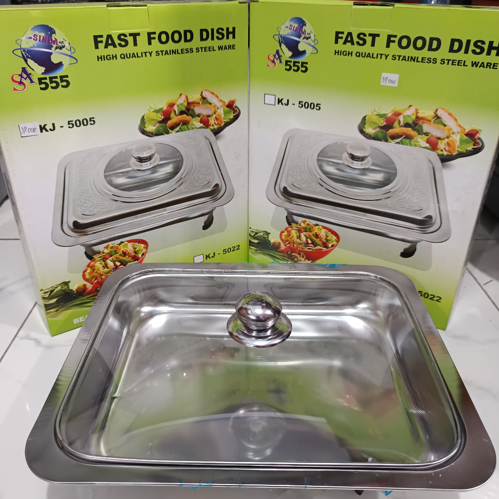 Tempat prasmanan fast food dish SA 555/Fast food dish Sinda SA 555 stainless steels