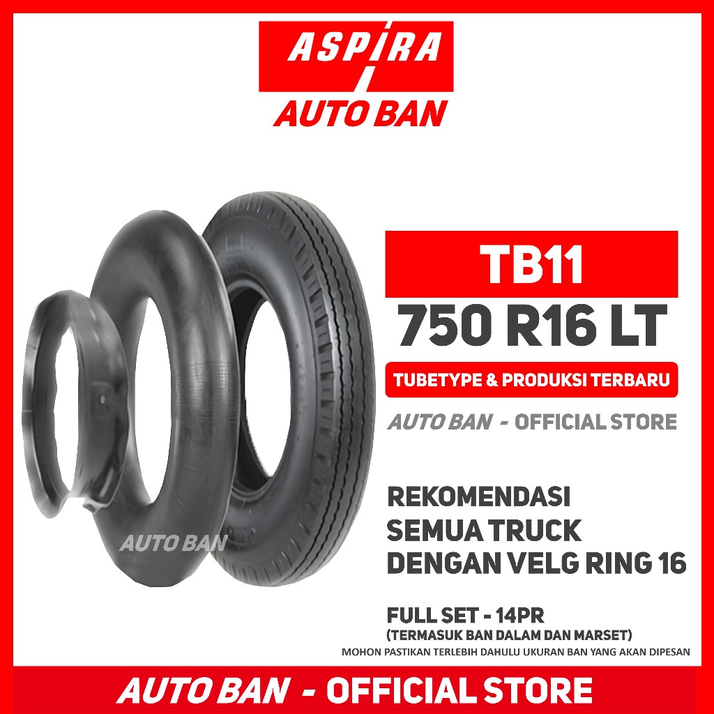 Ban Truk Aspira TB11 750 R16 16 Truck Colt Diesel Canter Ragasa 7.50 R16