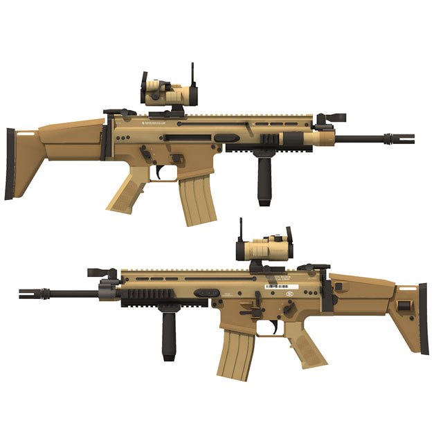 DIY Papercraft Mainan Kerajinan Lembar kertas Pola FN-SCAR Rifftle 1:1
