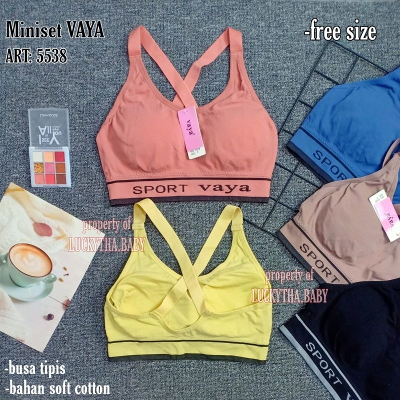 Ay00 3pcs , 1pcs Sport Bra Vaya 5538 / Miniset remaja dewasa vaya / sport bra tali silang / sport