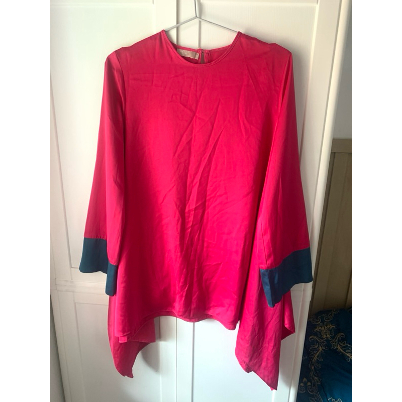 (preloved) tunik satin pink fanta
