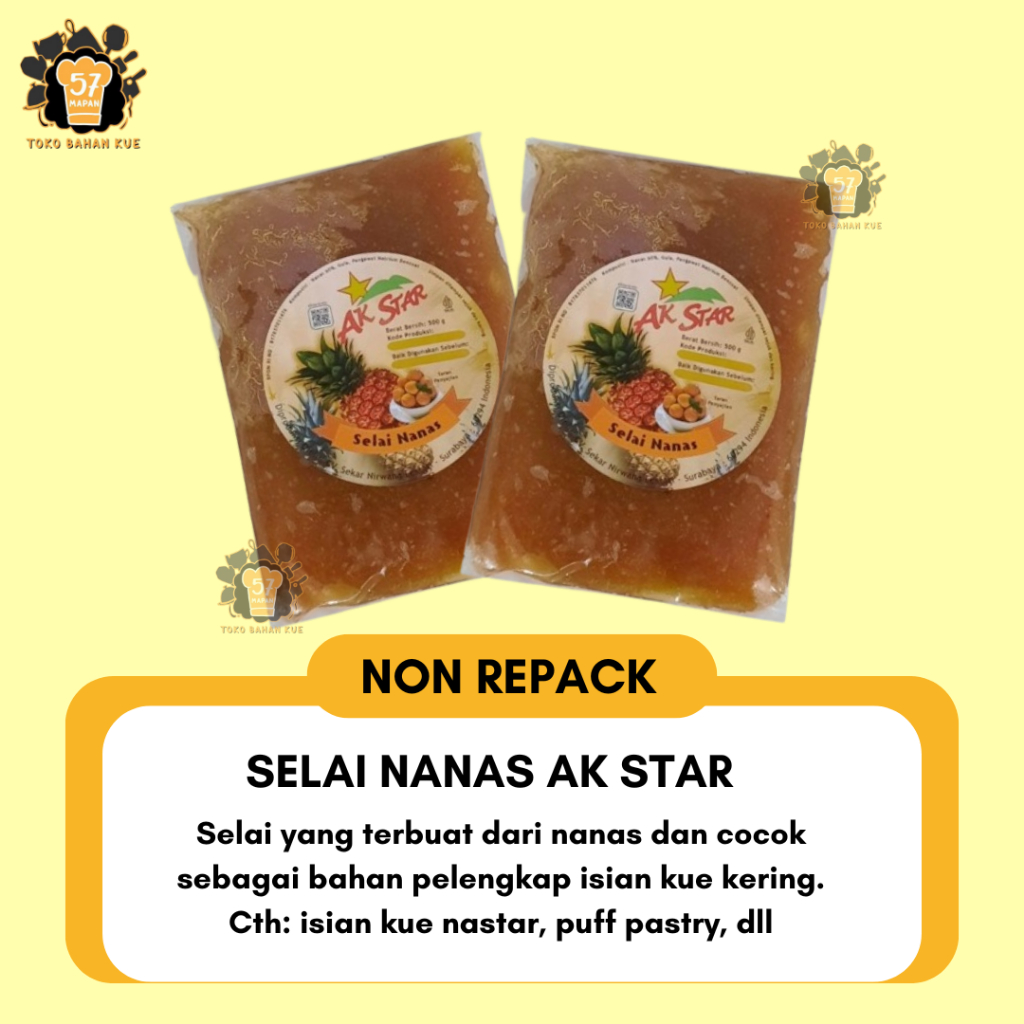 

SELAI NANAS AK STAR 500 GR KEMASAN PABRIK 20 PCS (CTN )
