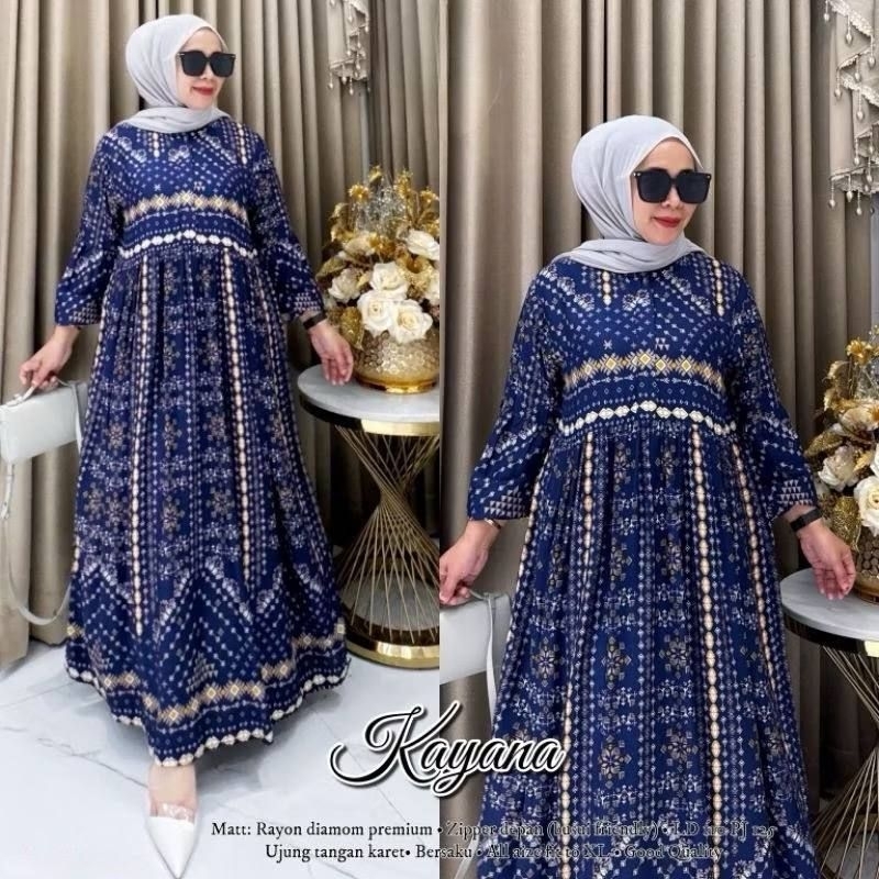 Kayana midi dress / midi / baju wanita / dress / baju wanita / dress motif / gamis