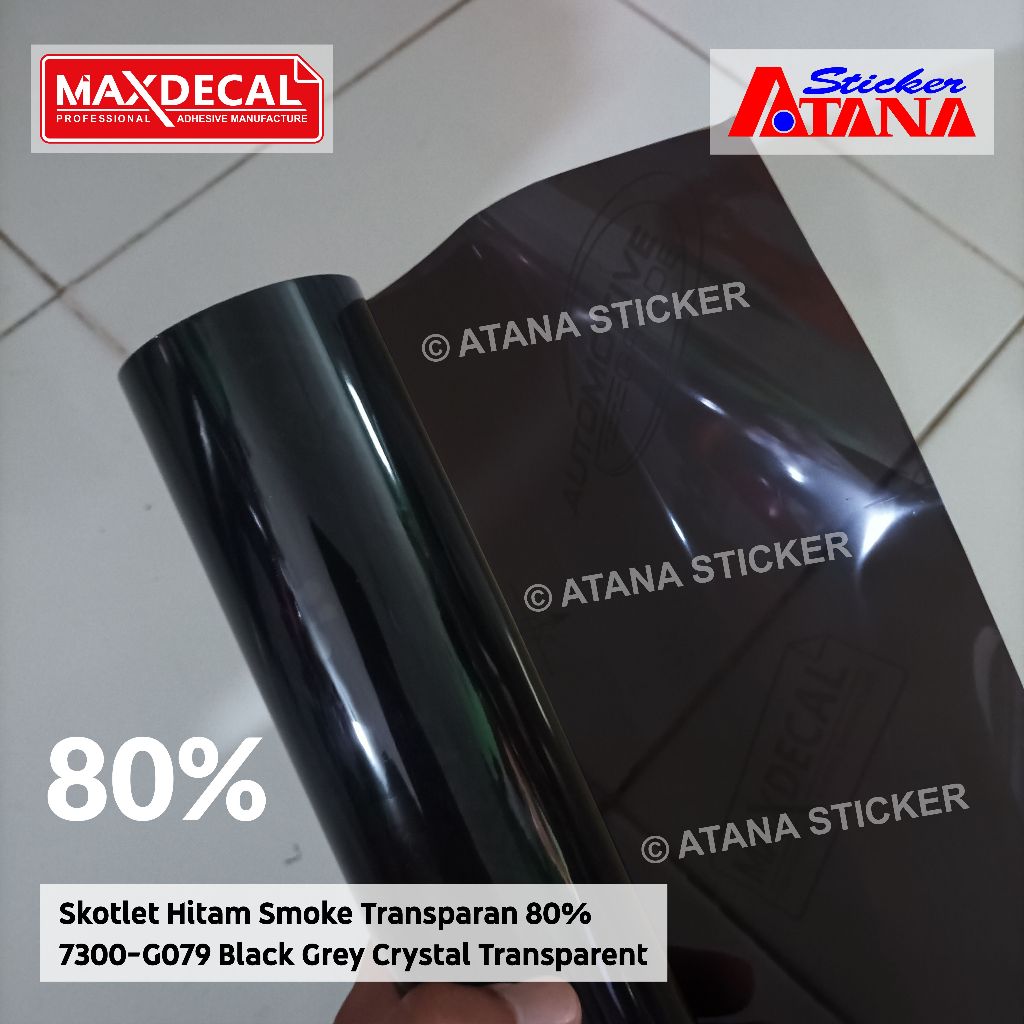 Skotlet Hitam Transparan Maxdecal Black Smoke  Hybrid Dark Tua Bening Gelap Tembus Stiker Anti Gores