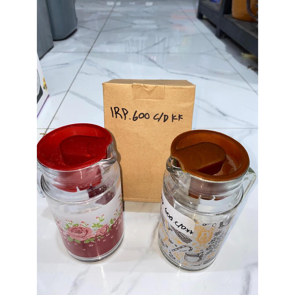 Teko kaca pitcher kaca IRP 600 CKK/ CDKK/Teko kaca 600cc mini transparan dan motif