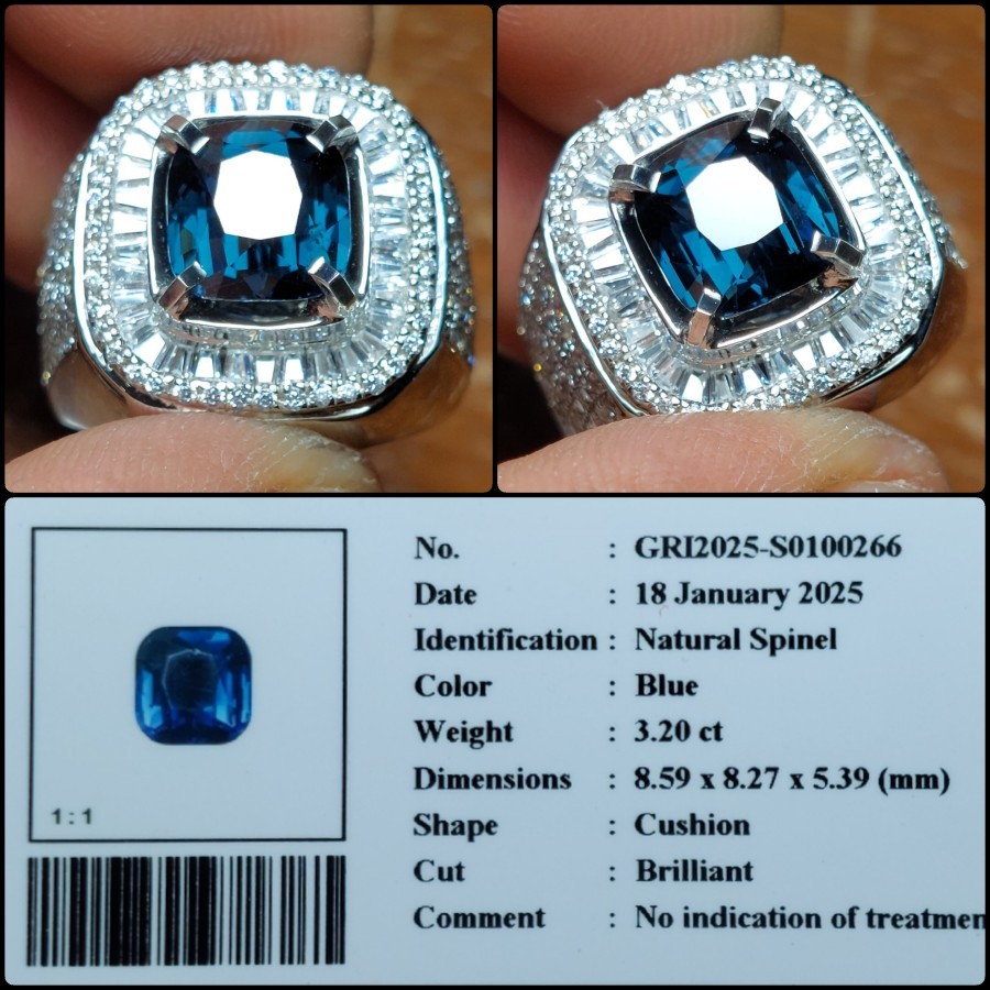 Natural Blue Spinel Gems Batu Permata Asli