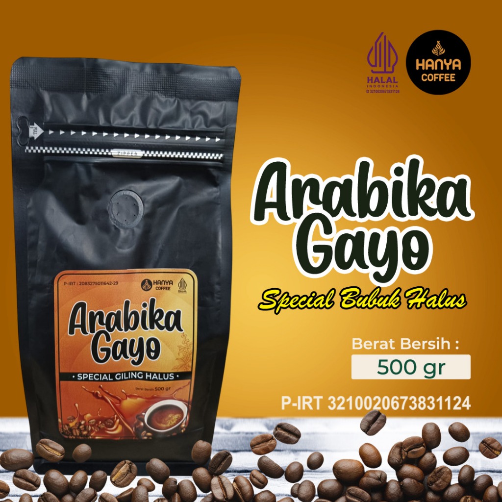 

Kopi bubuk special giling halus murni Arabika Comercial grade 500 gram Hanya Coffee
