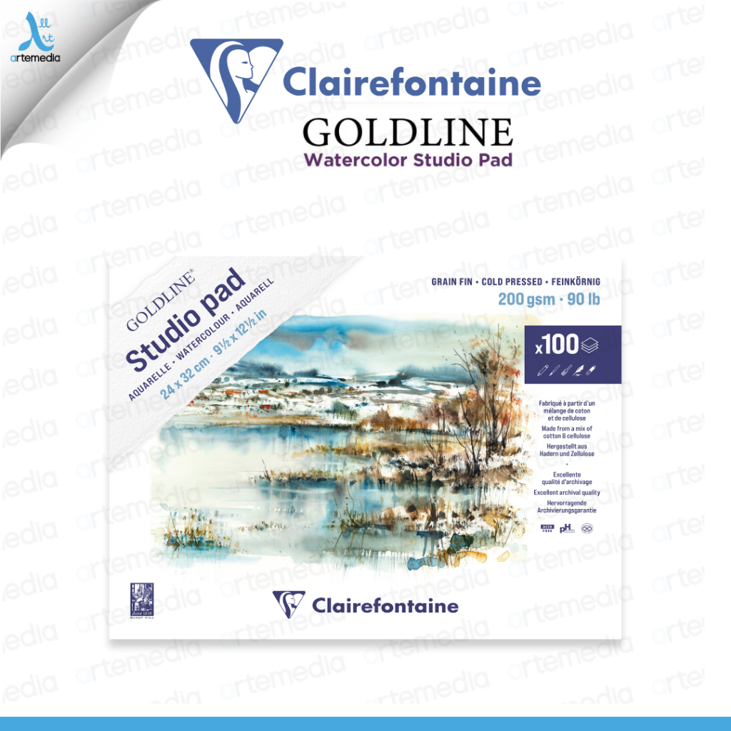 

Clairefontaine Goldline Studio Watercolor Pad Mix Media Kertas Cat Air