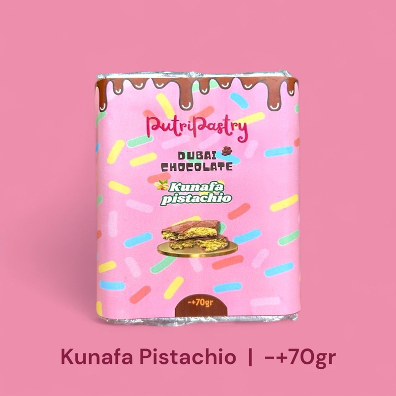 

Putripastry Coklat Dubai Kunafa Pistachio Size Sedang -+70gr