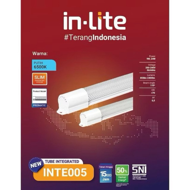 InLite INTE005 9watt Lampu InLite LED T8 T5 9Watt LED Tube Integrated Bohlam LED TL INTE005