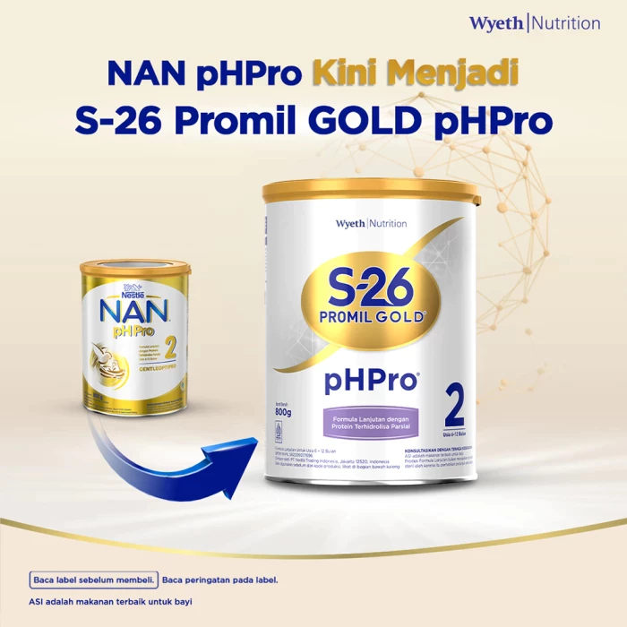 SUSU S-26 PROMIL GOLD PHPRO 2 800 GRAM 6-12 BULAN PH PRO (NAN PH PRO 2 KEMASAN BARU)