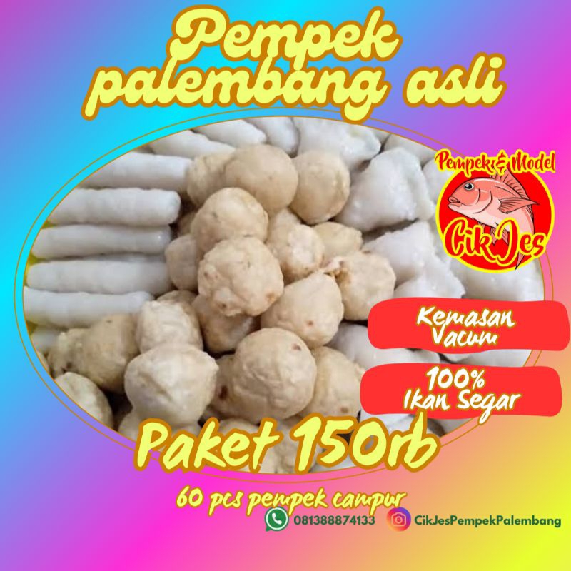 

PAKET 150RIBU 60PCS PEMPEK PREMIUM palembang asli ikan dijamin segar tidak bau kemasan vacum