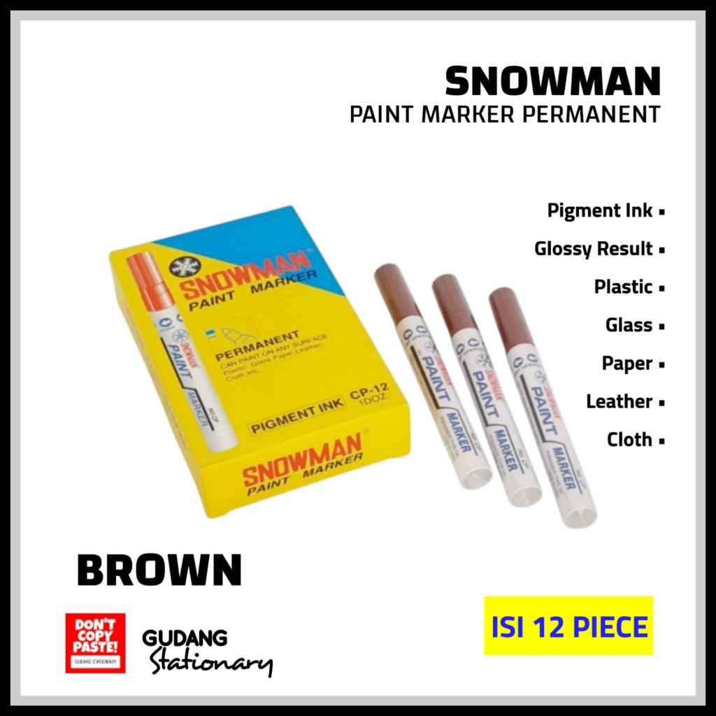 

Spidol Permanent Paint Marker Snowman Ungu (isi 12 pcs)