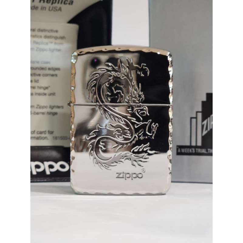 Original Zippo Dragon Triball 1941 silver Black