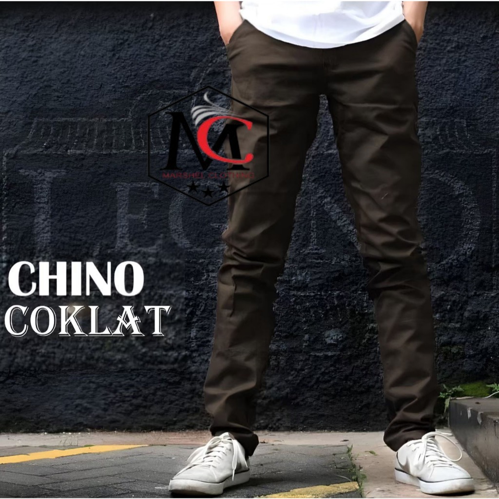 Celana Chinos Coklat Panjang Pria Original Chino Premium Regular Fit Jumbo