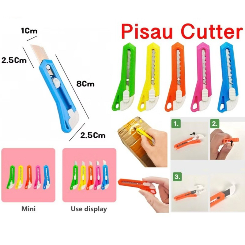 

Pisau Cutter Mini Gantungan Kunci Pisau Cutter Kecil Silet Tajam Pemotong Praktis