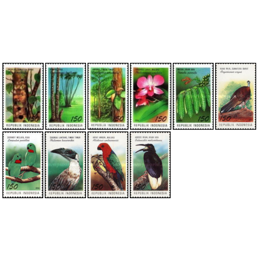 

Perangko Filateli 12016 Indonesia MNH 10v 05.11.1994 Love Flora and Fauna