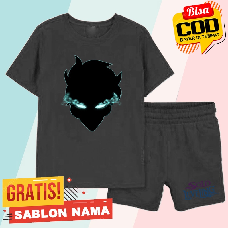 Stelan Kaos Anak Solo Leveling / Baju Stelan Anak Laki Laki & Perempuan Solo Leveling