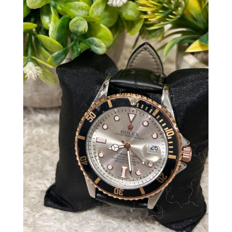 Jam tangan pria/wanita rolex tali kulit