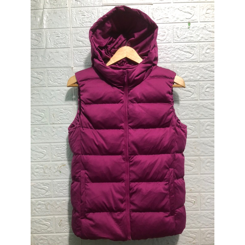 UNIQLO streach down Vest hoodie Pink fanta