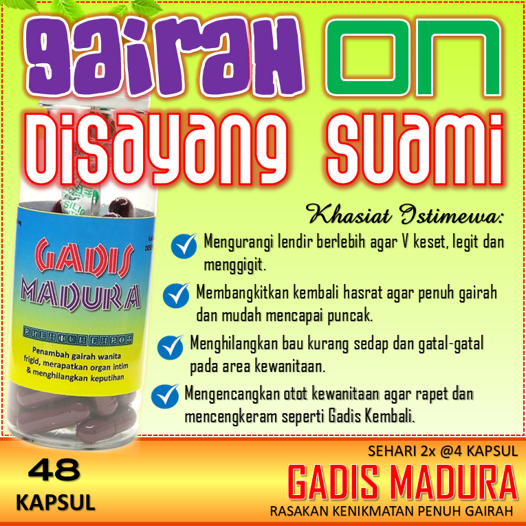 BERKAH TOP HERBAL | GADIS MADURA Ramuan Pil Jamu Herbal Penambah Gairah Wanita Istri Frigit Empot2 A