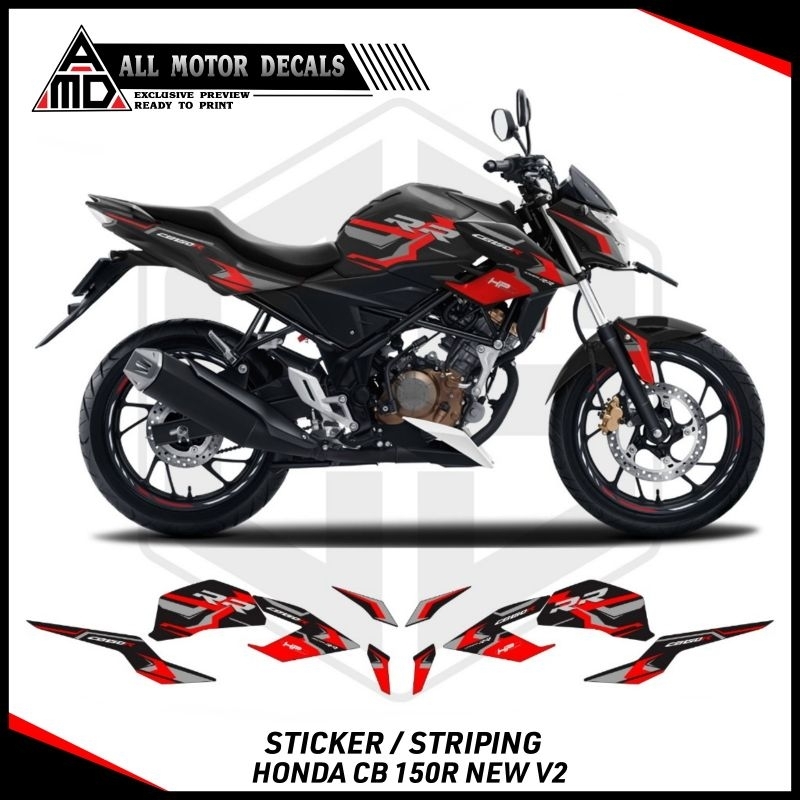 Sticker Honda CB150R New V2 StreetFire / Striping Cb 150R Versi Ke 2 / Aksesoris Stiker Motor Cb 150