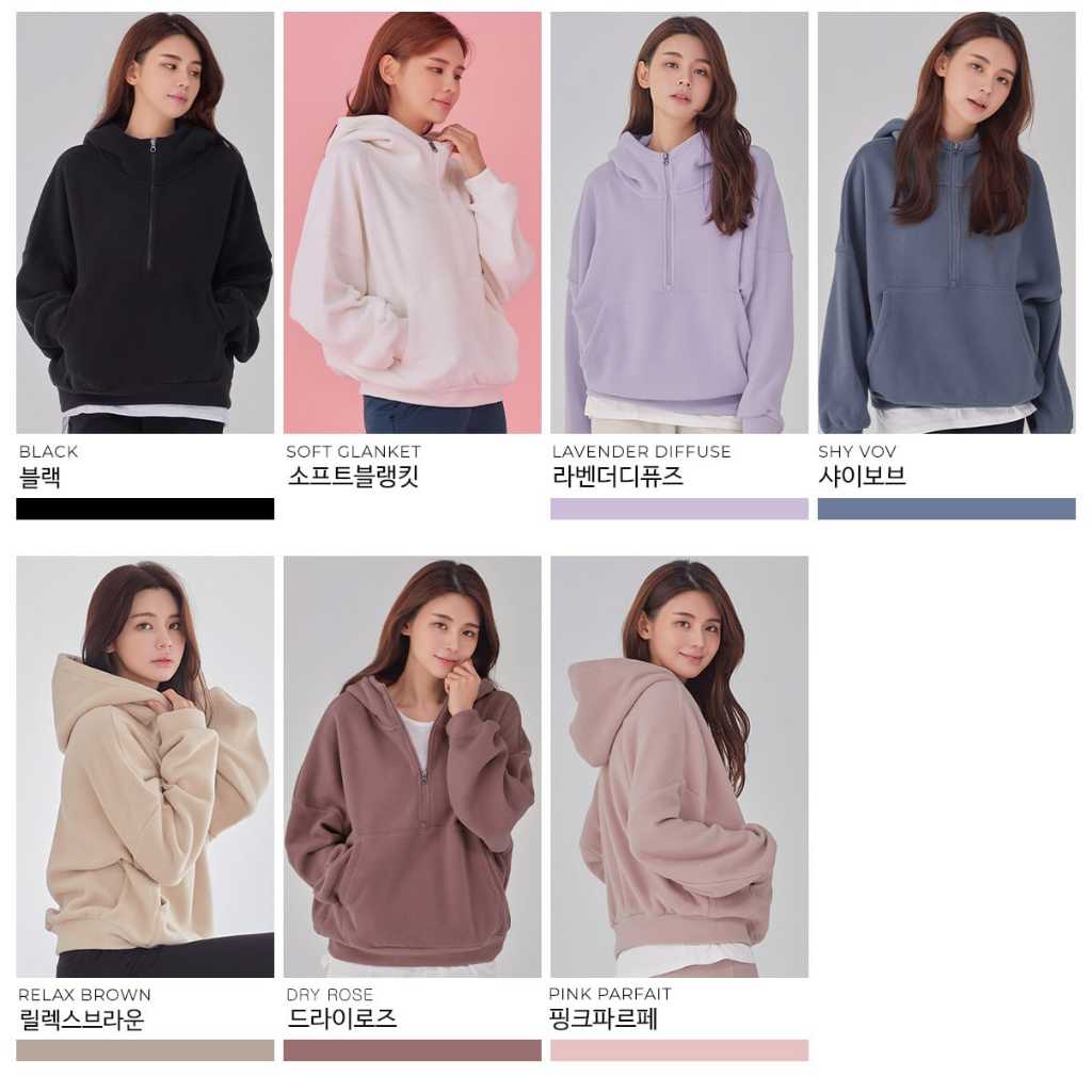 Jacket Hoodie STL Overfit Sweet Warm Fleece Half Zip up Hooded