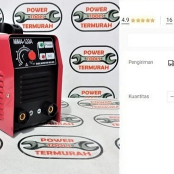 

Travo Las Rhino 120A 900 watt Merah Trafo Inverter MMA 120 A Welding