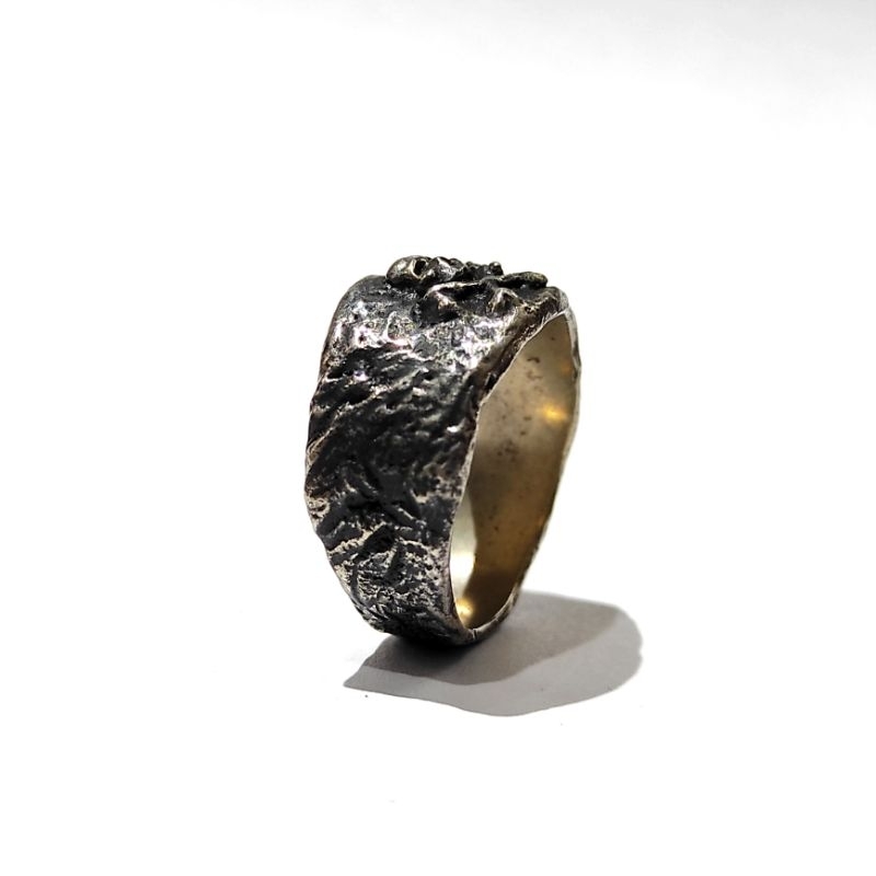 Cincin Meteorite Stone Ring Hanmade (whitebrass)