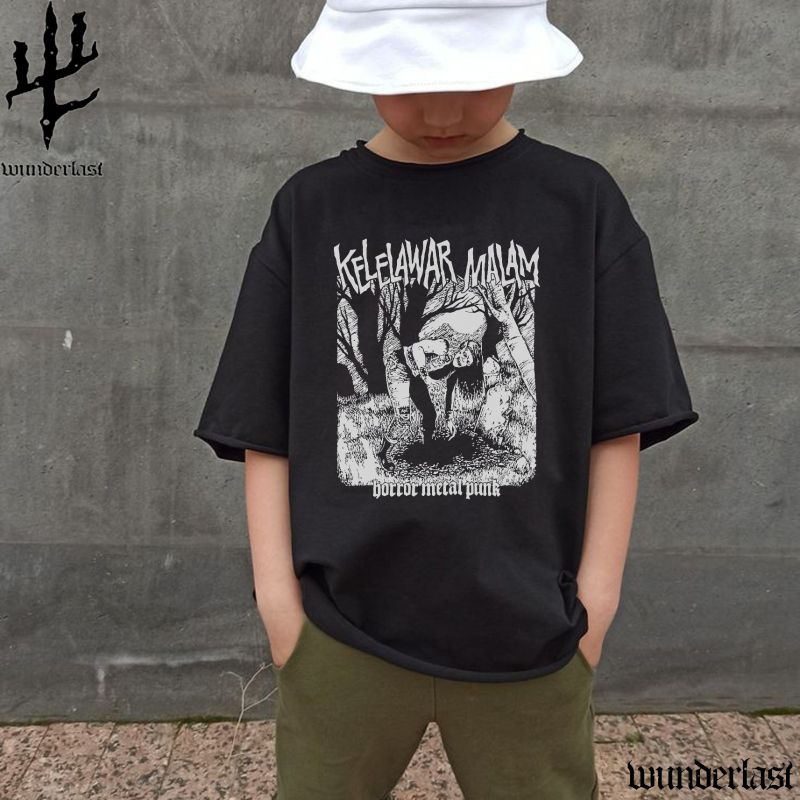 Kaos Band Anak // KELELAWAR MALAM // HORROR METAL PUNK // Kaos Band // Kaos anak 2-12 tahun
