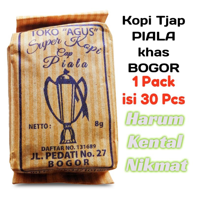 

KOPI CAP PIALA |1 Pack ( 30 pcs ) kopi cap piala tanpa gula khas Bogor