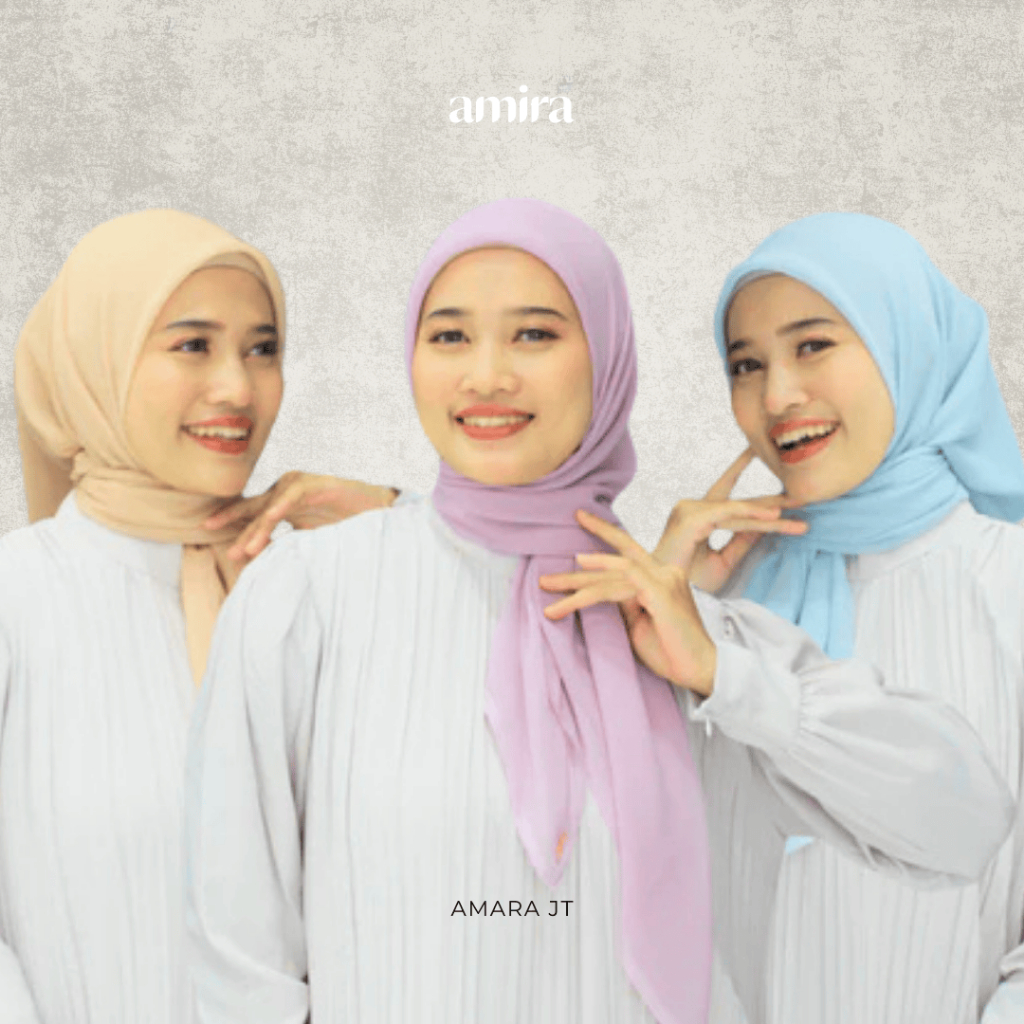 Amira - Amara Jahit Tepi Voal Square (Hijab Segiempat Polos Arabian Voal Premium)