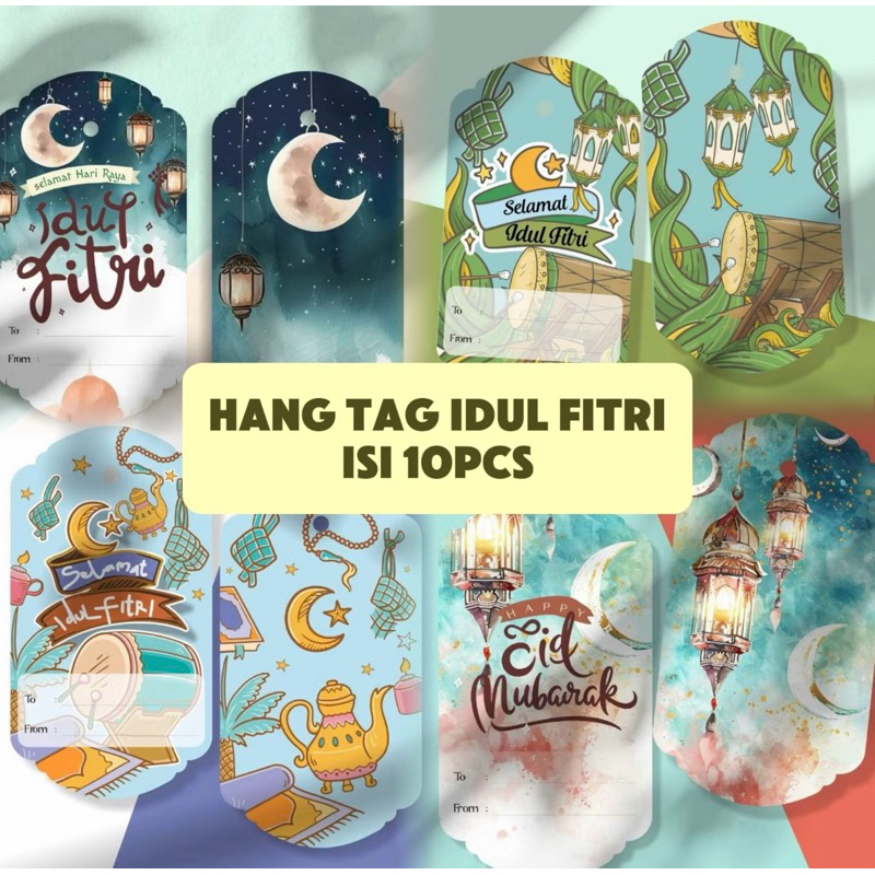 

(isi 10) hang tag idul fitri aesthetic 5x9cm