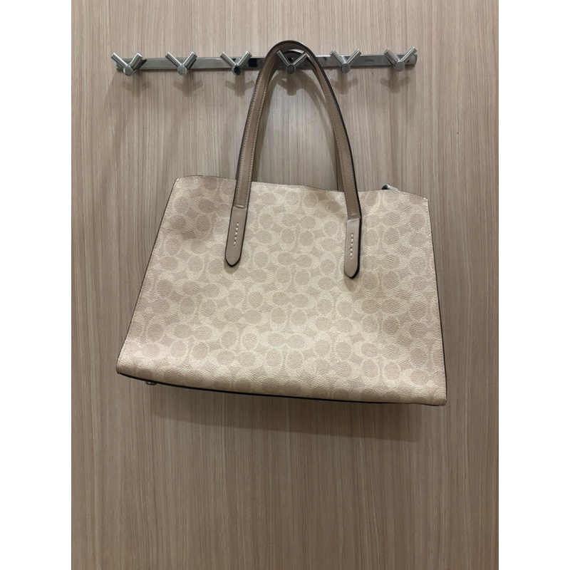 [PRELOVED] COACH CHARLIE CARRYALL IN SIGNATURE CANVAS SAND TAUPE